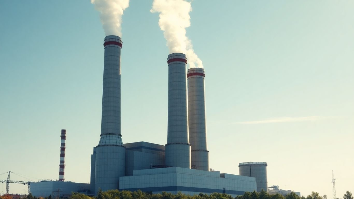 Modern waste-to-energy incinerator plant with clean steam emissions.