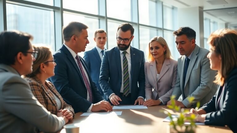 Government officials evaluating CPaaS solutions in an office.