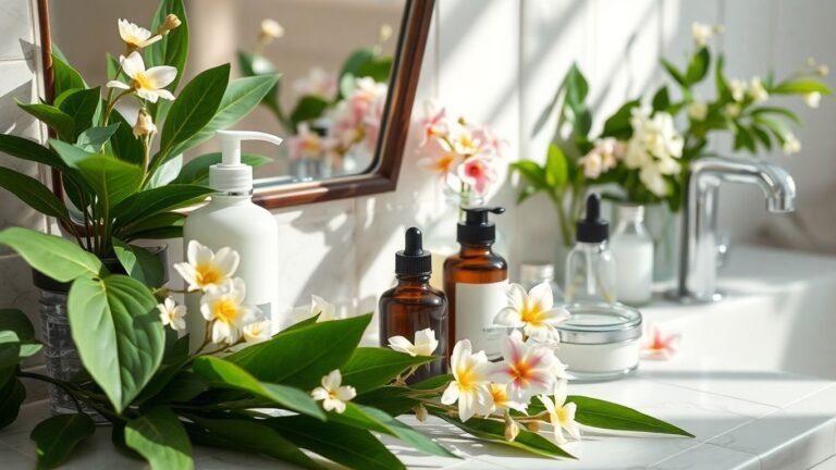 Eco-friendly skincare products with natural elements.
