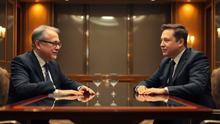 Peter Thiel and Elon Musk in serious conversation
