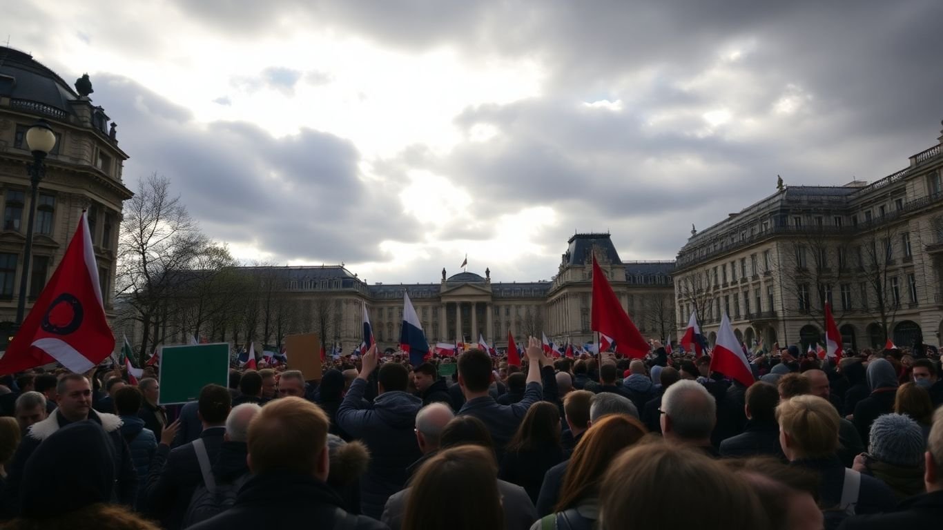 Protestors in Paris during France's pension reform crisis.