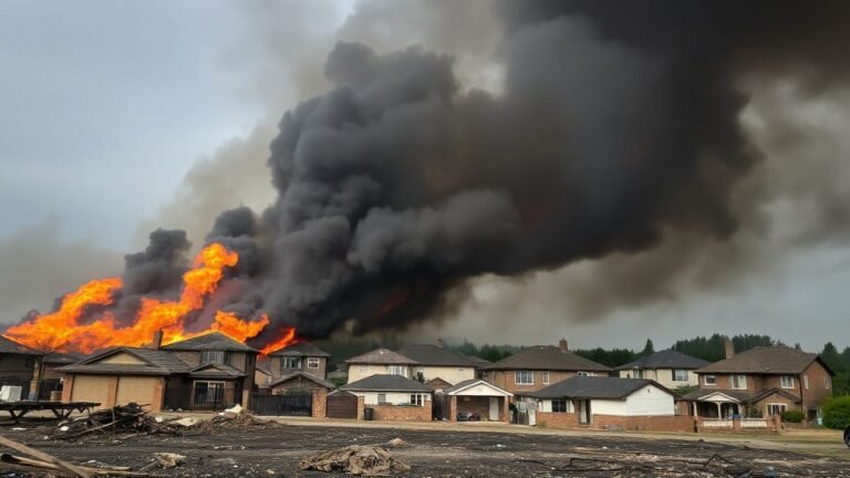 Fire engulfs Philippine community, destroying homes.
