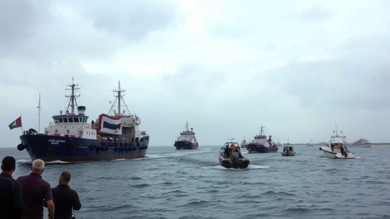 Aid flotilla nears Gaza, Israeli navy boats intercept