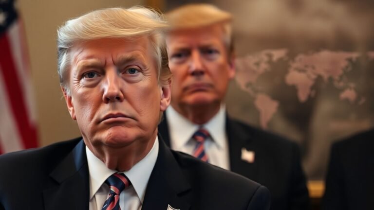 Donald Trump in a formal setting, discussing trade.