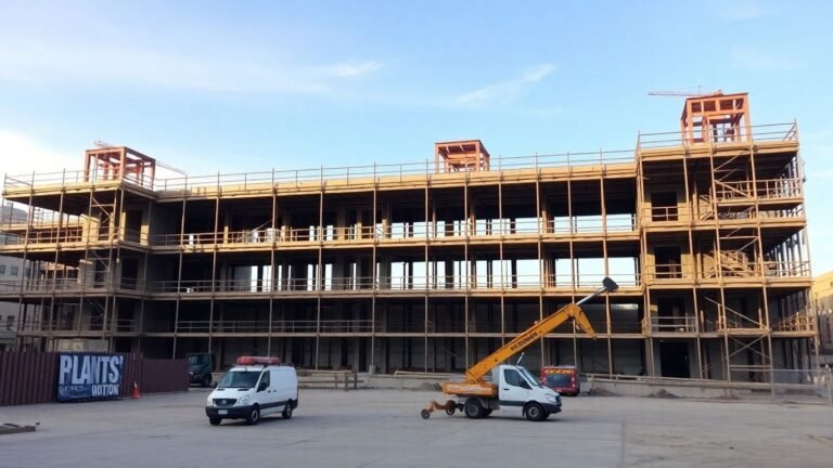 Empty construction site with idle equipment in Charlotte.