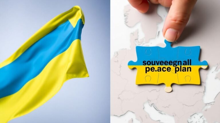 Ukraine flag and puzzle piece labeled sovereignty