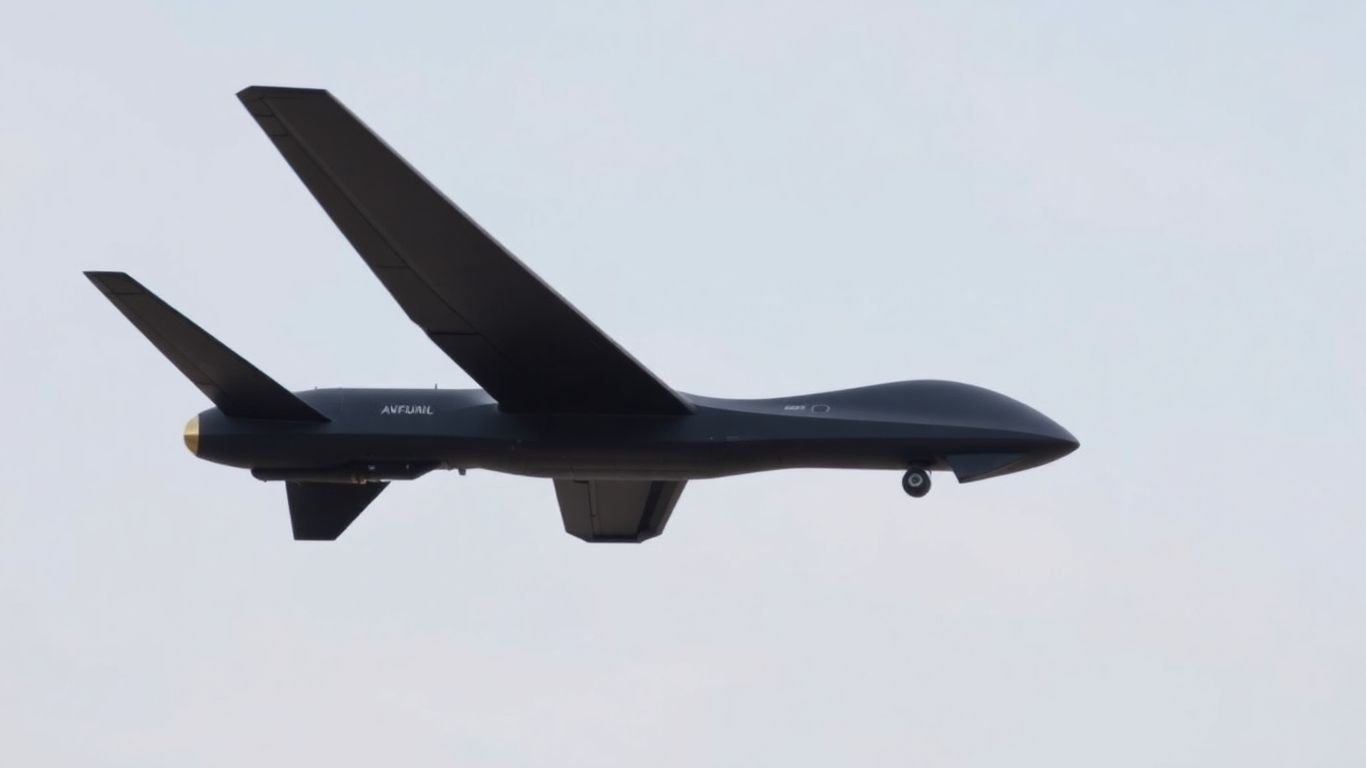 Anduril YFQ-44 Fury drone flying in the sky.