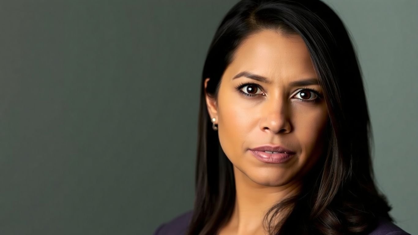 [Tulsi Gabbard] speaks about US strategy, serious expression.