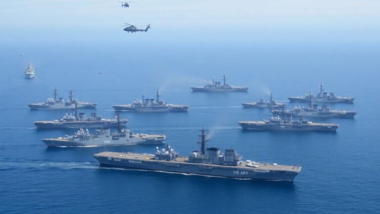 US warships and aircraft near Venezuelan coast.