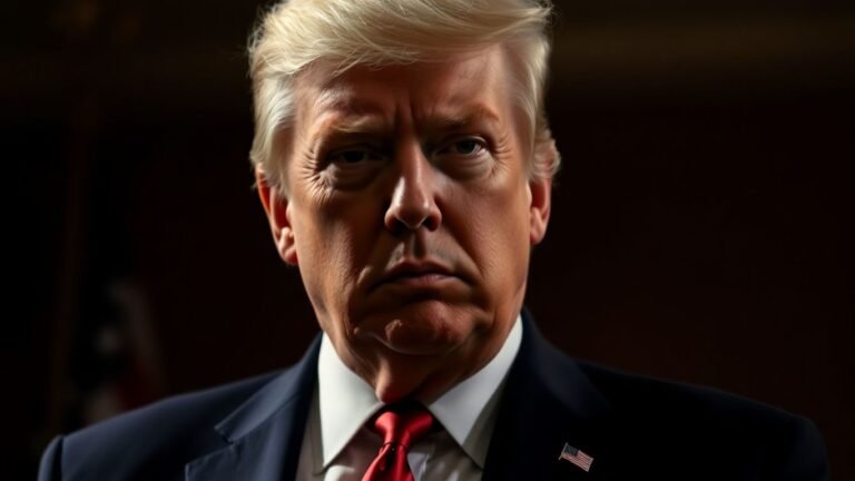 Donald Trump looking serious and thoughtful