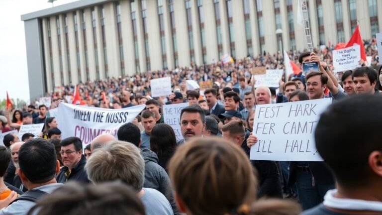 Protestors demonstrate during climate talks.