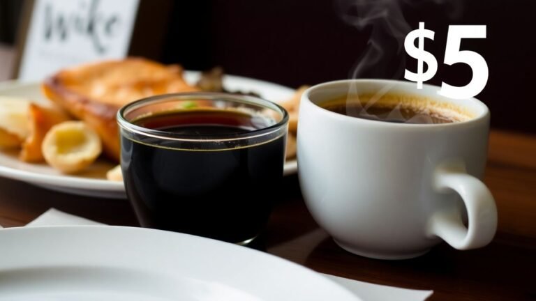 Coffee and food with falling prices