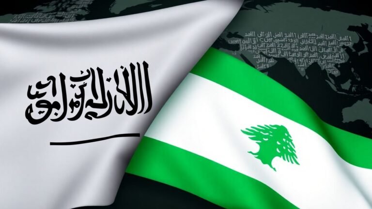 Saudi and Lebanese flags