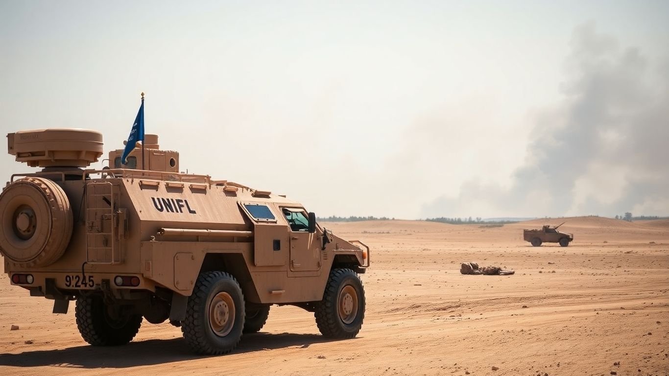 UNIFIL vehicle in conflict zone
