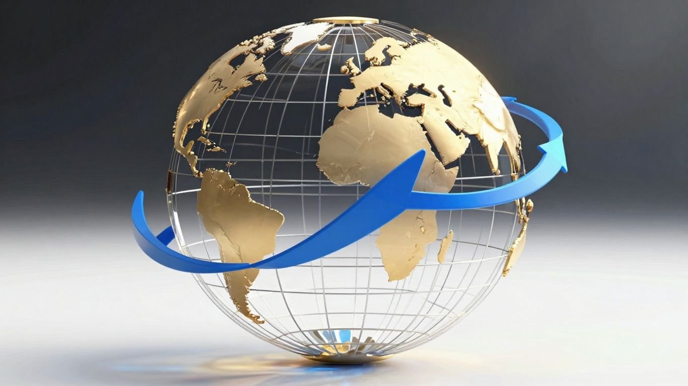 BRICS+ global trade network concept.