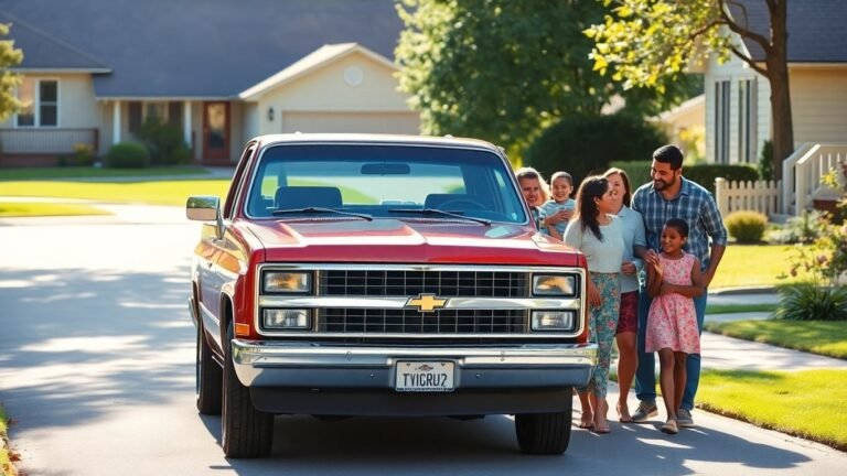 Chevy SUV and family in a suburban setting.