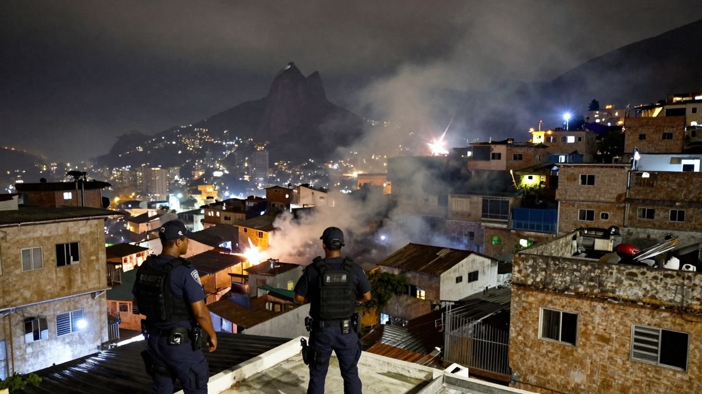 Violence erupts in Rio's Alemão favela during police raid.