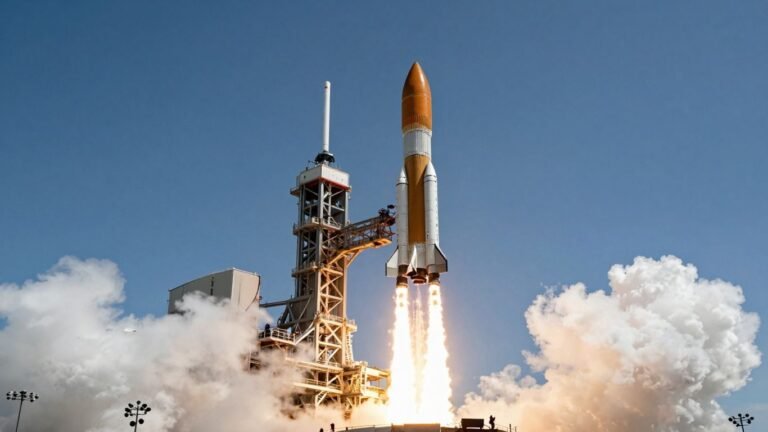 Rocket launching with India's heaviest satellite