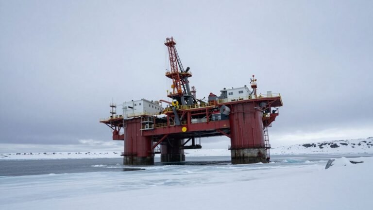 Oil rig capsized on Alaska's North Slope.