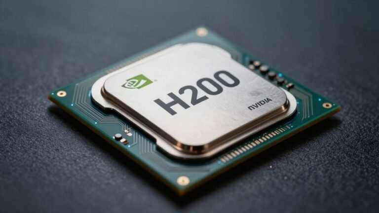 Nvidia H200 AI chip close-up.