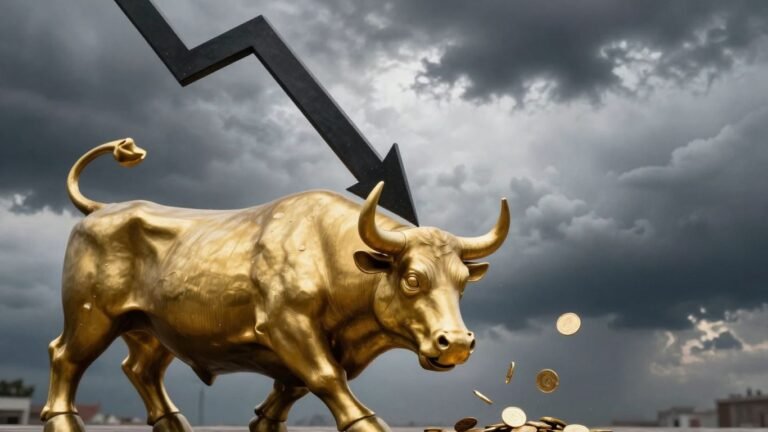 Goldman Sachs warns of market downturn, golden bull falling.
