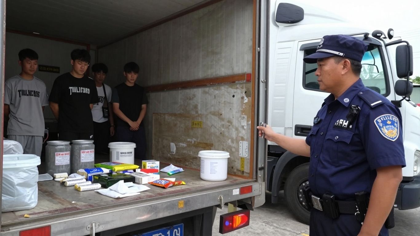 Truckers accused of smuggling drugs for teenagers.