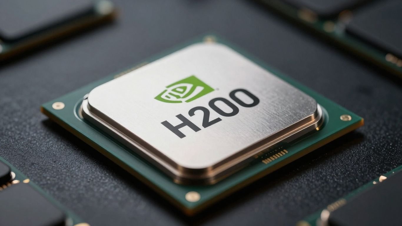 Nvidia H200 AI chip, high-tech, advanced computing