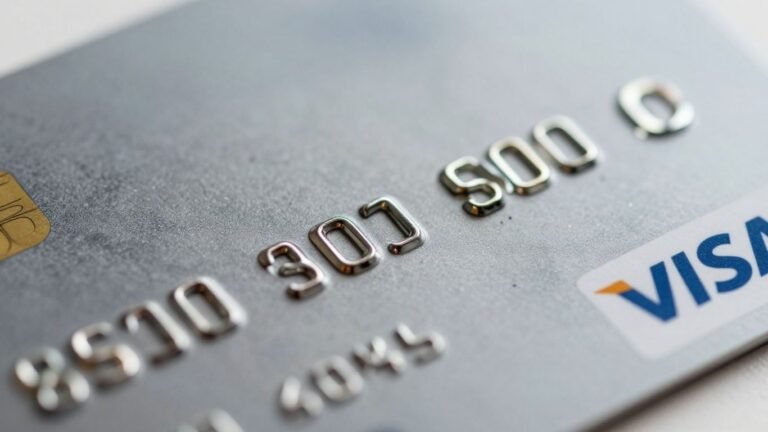 Visa credit card with a golden bond element.