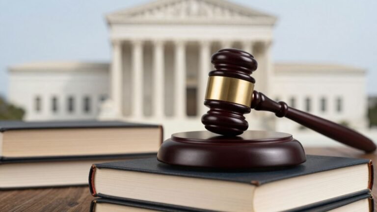 Supreme Court gavel and law books