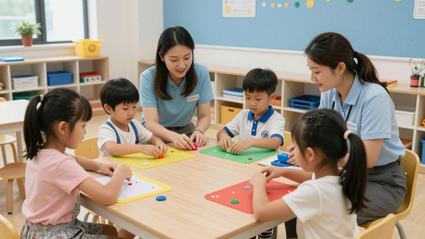 Children in occupational therapy session