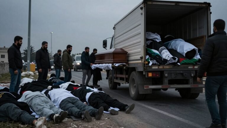 Palestinian bodies returned to Gaza border crossing.