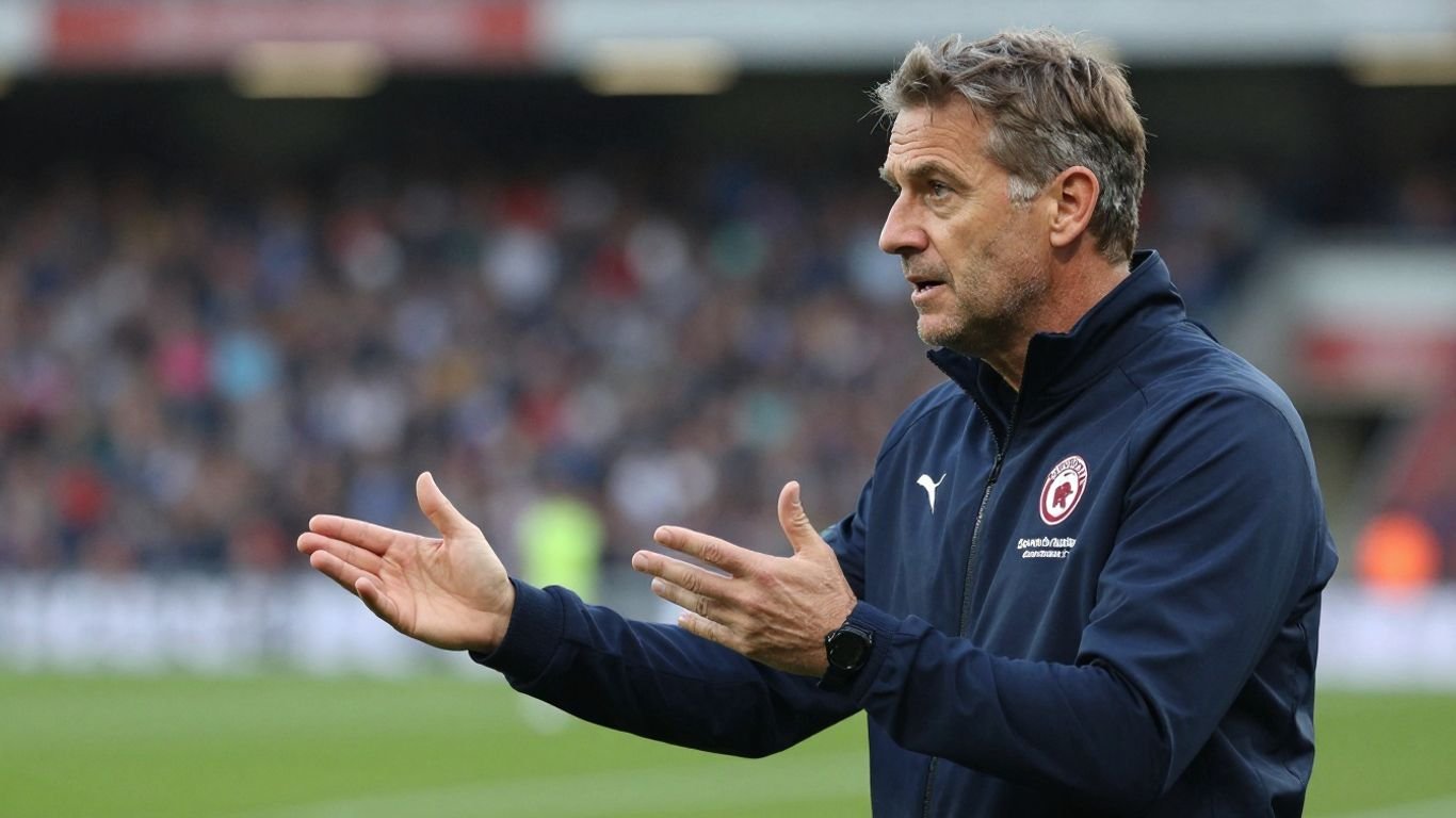 Heart of Midlothian manager on the pitch.