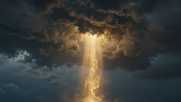 Golden energy surge breaks through dark clouds, market shift.