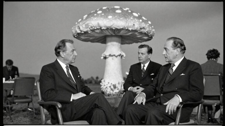 European leaders discussing nuclear war casually.