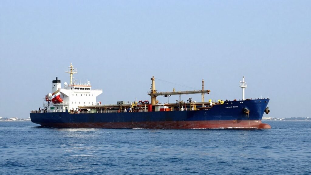 Oil tanker sails in Gulf with Iranian flag