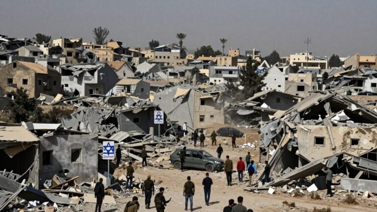 Israel-Gaza conflict border scene