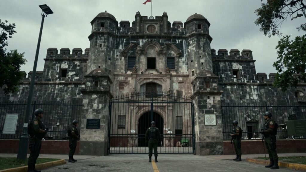 Mexico's security chief's heavily guarded residence during drug war.