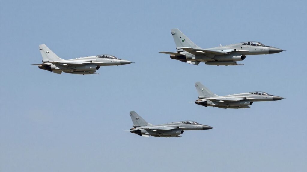 Pakistani jet escorts airliner