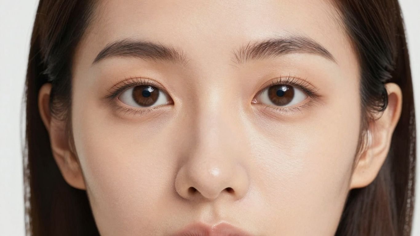 Woman with glowing, clear biracial skin.