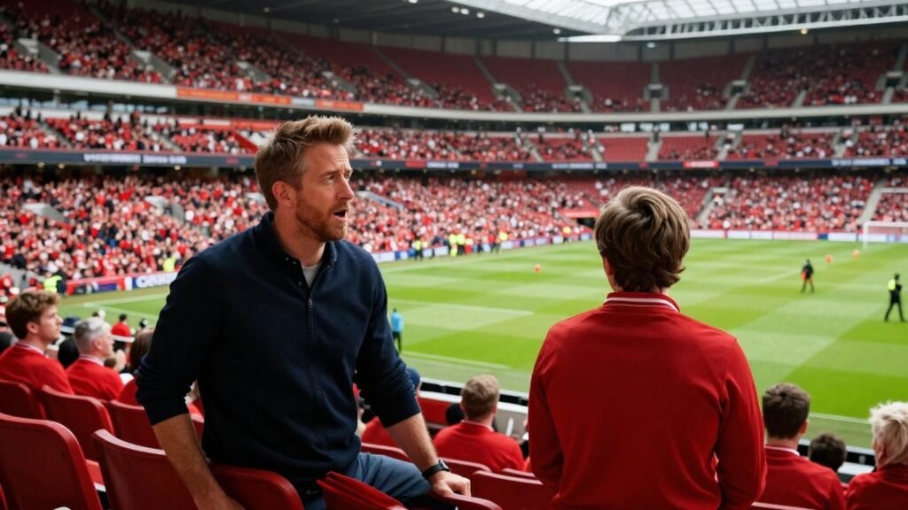 Wrexham AFC owners watch a tense football match.