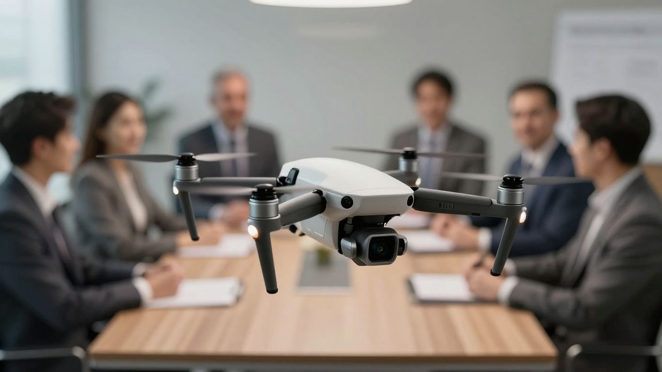 Drone company technology with business background.
