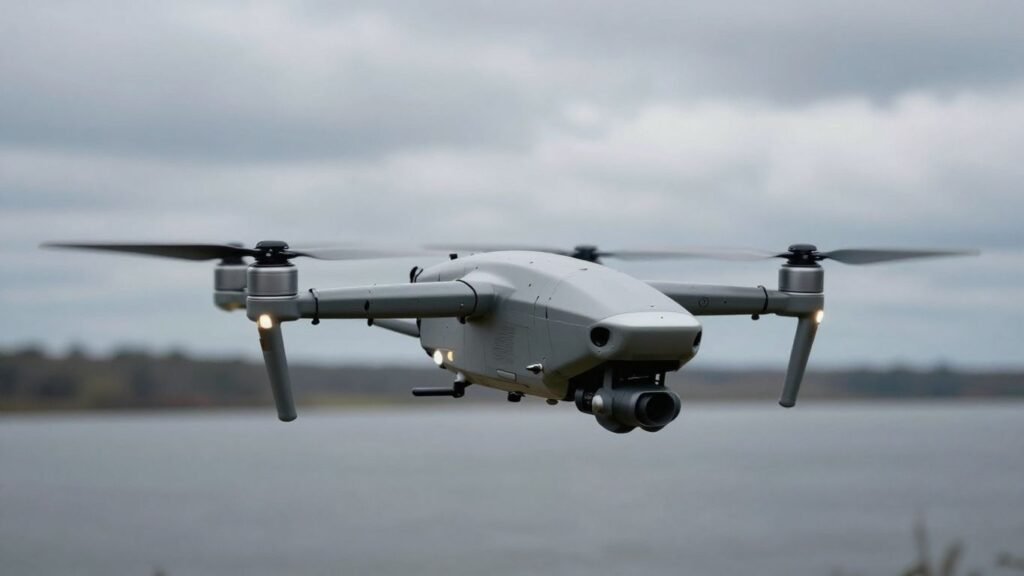 Ukrainian drone over water, international concern
