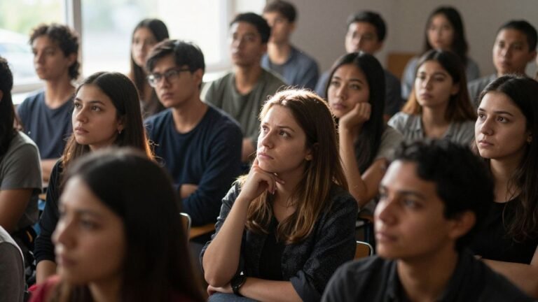 People looking in different directions, questioning and thoughtful.