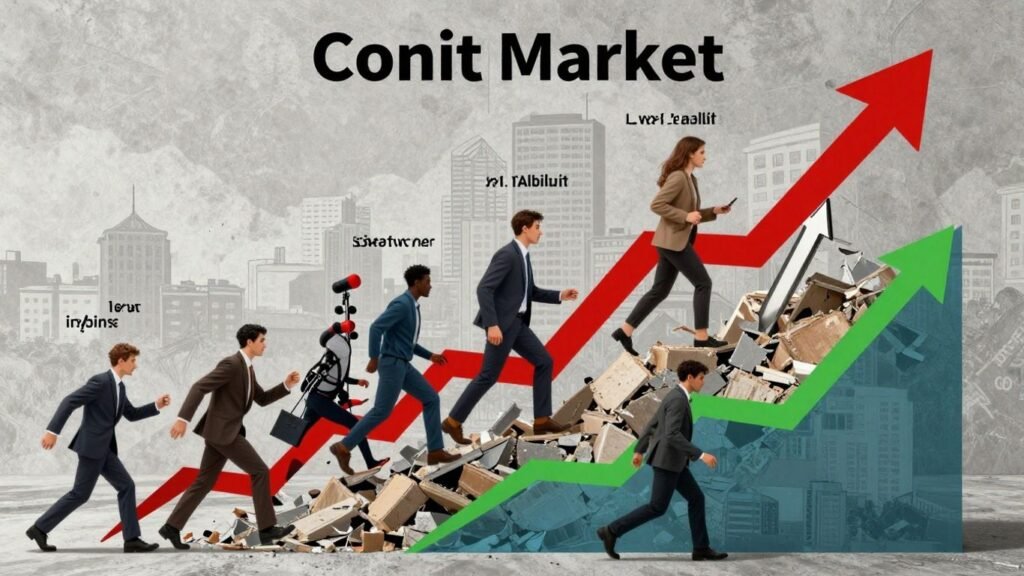 Post-conflict market trading strategies and economic recovery.