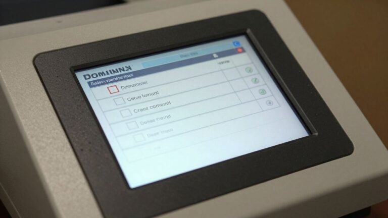 Dominion voting machine touchscreen interface displaying a ballot.