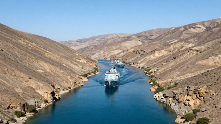 Naval vessel in Strait of Hormuz