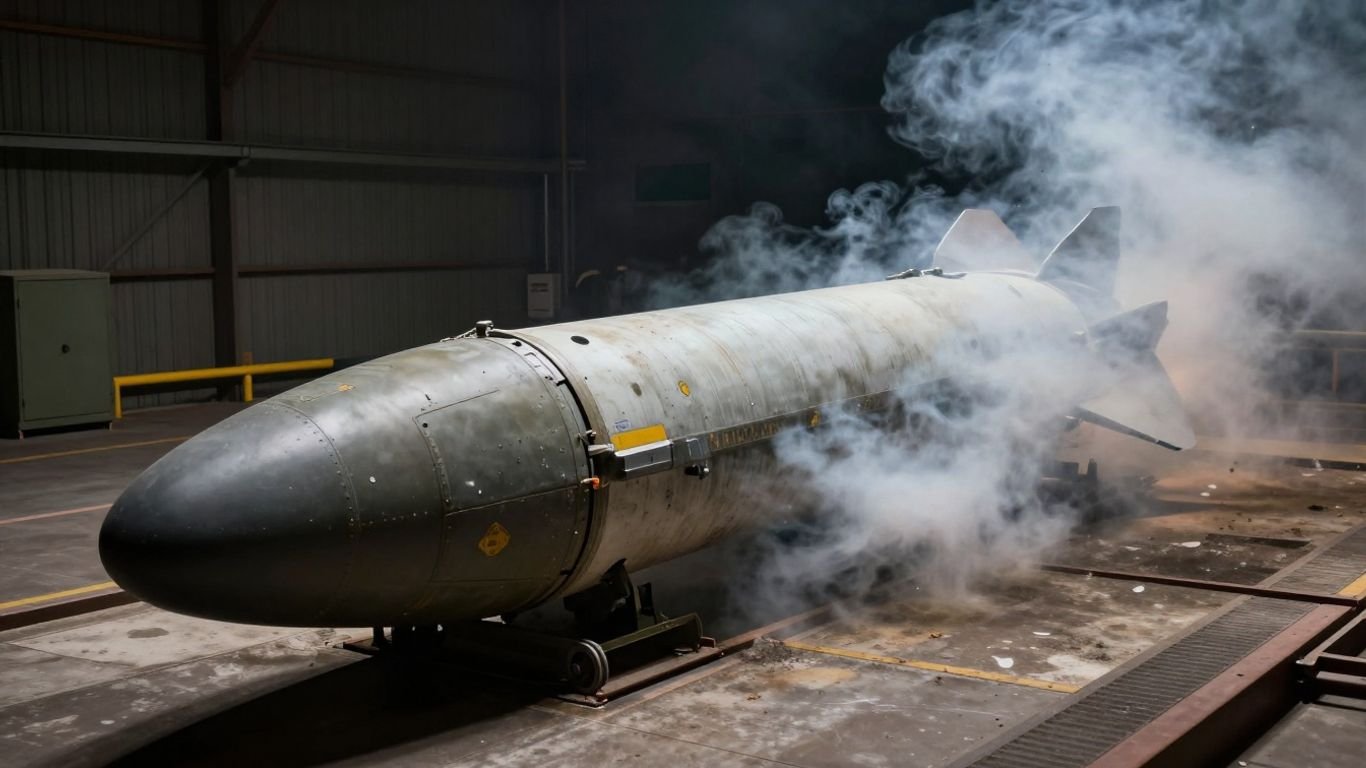 Missile silo opening with smoke, Iran's missile program.