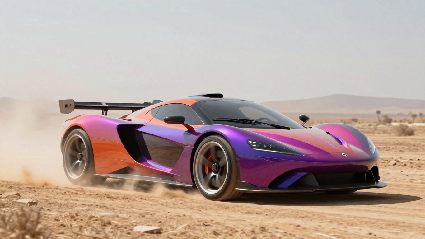 Hydrogen-powered car breaking a world record.