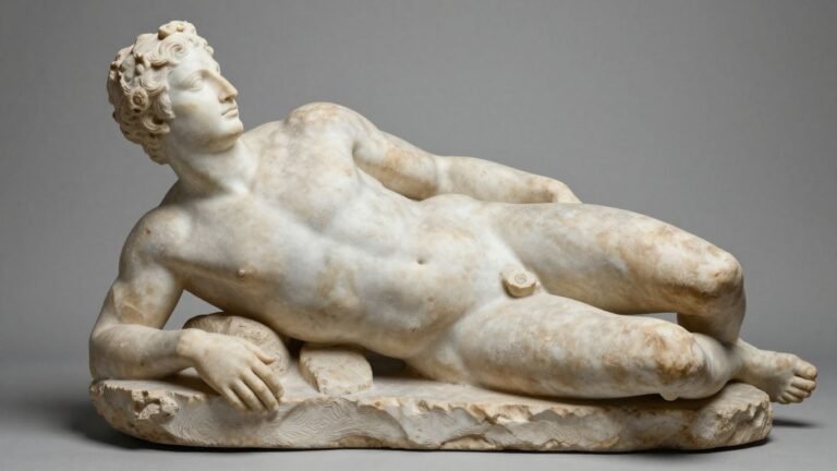 Ancient Italian sculpture with a "dad bod" physique.