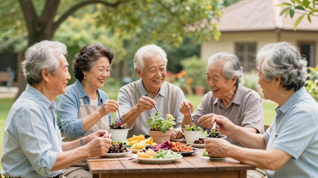 Seniors enjoying active and fulfilling retirement activities outdoors.